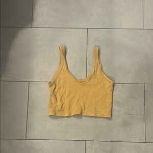 Yellow Ribbed Women's Top